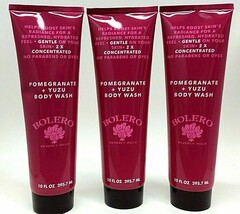 ( Lot Of 3 ) Bolero 2X Concentrated Pomegranate + Yuzu Body Wash 10 Oz Ea Sealed - £18.19 GBP