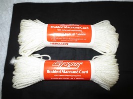 2 Ez Knot Herculon 3 1/2mm White Braided Macrame Cord - 50 Yds. Each - £4.82 GBP