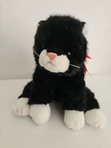 1997 Ty Classic Boots Cat Plush Black White Red Bow 11” Tuxedo Stuffed Animal - £11.09 GBP