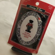 Holiday Time Cross-stitch Kit Lace Ornament Nutcracker Merry Christmas  - $3.70