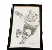 Joe Sakic Signed art drawing NHL Colorado Avalanche Svoneis /250 vtg 18X12 auto - £59.35 GBP