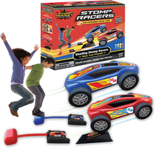 Dueling Stomp Racers, 2 Toy Car Launchers and 2 Air Powered Cars with Ra... - £38.03 GBP