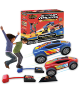 Dueling Stomp Racers, 2 Toy Car Launchers and 2 Air Powered Cars with Ra... - £37.87 GBP