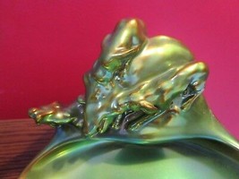Zsolnay HUNGARY GREEN IRIDESCENT Eosin BOAR HUNT DISH - £152.54 GBP