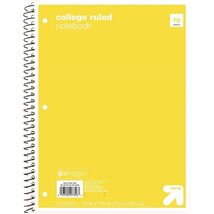 up&amp;up™ Spiral Notebook 1 Subject College Ruled 70 Pages 7.5x10.5 Yellow - $9.11