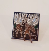 Montana Collectible Souvenir Travel Lapel Hat Vest Pin Cowboy On Horse Rancher - $16.63