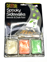 Pumpkin Masters Spooky Sidewalks Chalk-Paint &amp; Stencils Glow in the Dark - £5.54 GBP