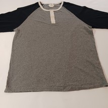 Lee Dungaree Women's Black & Gray 3/4 Sleeve Henley Raglan T-Shirt Size Medium image 7