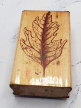 Inkadinkado Large Autumn Oak Leaf Wood Mounted Rubber Stamp 4063 - £3.93 GBP