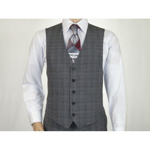 Mens Renoir  3 Piece Vested Suit Glen Plaid Notch Lapel Business 278-1 Gray New image 9