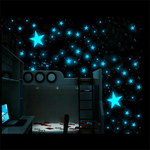 3D Stars Glow In The Dark Luminous Fluorescent Wall Stickers Kids Bedroom - £6.39 GBP