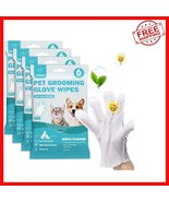 Gentle Pet Bathing Wipes &amp; Grooming Gloves – 24 Extra Thick Cleaners for... - $66.10 CAD