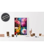 PRINTABLE wall art, Inspired Flower Oil Painting Print, Portrait | Download - £2.73 GBP