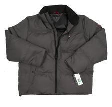NEW Tommy Hilfiger Down Puffer Jacket! Gray With Signature Tommy Flag on... - $109.00