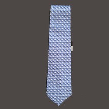 Geoffrey Beene Men Dress Silk Tie Blue with White print 4&quot; wide 57&quot; long NWT - £9.19 GBP