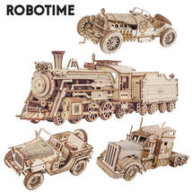 Robotime ROKR Train Model 3D Wooden Puzzle Toy Assembly Locomotive Model Buildin - £23.76 GBP