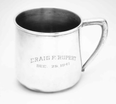 ANTIQUE 1942 WM ROGERS &amp; SON POLISHED SILVERPLATE COPPER BABY CUP USA 2.... - $91.51 MXN