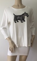 RAFAELLA Weekend Scottish Terrier Graphic Print 3/4 Sleeve Pullover Top (Size XL - £19.63 GBP