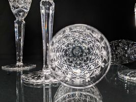 Faberge Clear Crystal Flute Glasses Set of 6 image 4