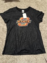 Oklahoma State Cowboys Womens T Shirt Size XL Soft Lightweight Crew Neck Black - £14.59 GBP