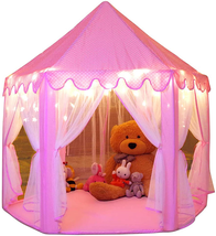 Princess Tent Girls Large Playhouse Kids Castle Play Tent with Star Ligh... - $52.94