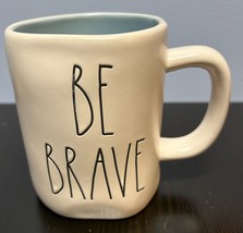 Rae Dunn By Magenta Be Brave Coffee Mug White Blue Inside Encouragement 4.8&quot; - £6.35 GBP