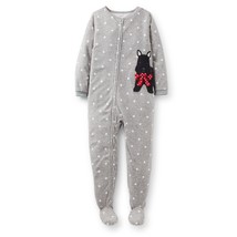 Girl Carters Fleece Footed Pajama Blanket Sleeper Sz 4T Terrier Dot Dog ... - $9.50