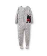 Girl Carters Fleece Footed Pajama Blanket Sleeper Sz 4T Terrier Dot Dog ... - $10.00