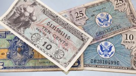 Plein De 4 US Militaire Paiement Certificats (5C - 25C, Fin - XF État) - $55.09