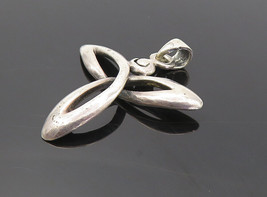 925 Sterling Silver - Vintage Shiny Open Celtic Knot Drop Pendant - PT6234 - £21.57 GBP