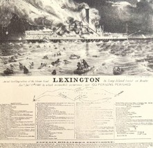 The Wreck And Fire Of The Lexington Ship 1942 Art Antique Print Nautical DWV5C - £22.05 GBP
