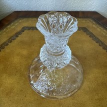 Vintage Fenton Daisy and Button Clear Glass Candle Holder Cut - £15.61 GBP