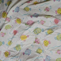Pottery Barn Kids Baby Fitted Crib Sheet Pink Yellow Green Blue Fish Turtle Sea - £25.62 GBP