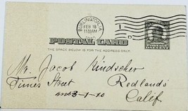 Burlington Iowa 1910 to Redlands California Postcard D19 - £7.82 GBP
