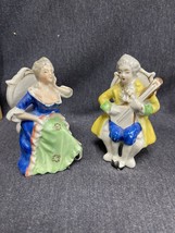 Vintage Occupied Japan Colonial Man w/ Mandolin, Colonial Lady Victorian Couple - £14.20 GBP
