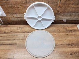 Vintage Tupperware Divided Party Serving Tray 405-9 + Lid - Cl EAN - Ships Free - £15.12 GBP
