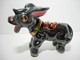 Redware Ceramic Horse Donkey Burrow Figurine 4-1/2&quot; x 6&quot; Japan Vntg (NO SHAKERS  - £14.69 GBP