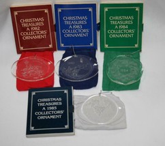 Christmas Treasures S/4 1982-83-84-85 Vtg Acrylic Collectors&#39; Ornaments #2378 - £12.78 GBP