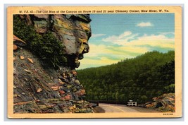 Old Man of the Canyon Chimney Corner Gouley Bridge WV Linen Postcard R13 - £2.37 GBP