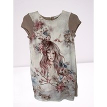 Made in Italy Summer Dress with Girls and florals print all over Knit Si... - $19.79
