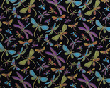 Dragonflies Dragonfly Bugs Insects Gold Metallic Cotton Fabric Print BTY... - $15.95