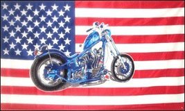 Flag 3&#39;x5&#39; Chopper Motorcycle American, US USA Biker - £3.90 GBP