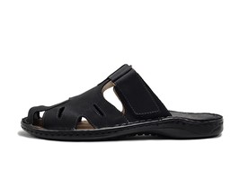 Wasak Men&#39;s Thorne Leather Sandals Black - $82.00