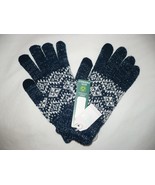 Time And Tru Women&#39;s Snowflake Fair Isle Touch Gloves Thick &amp; Warm Blue NEW - £7.49 GBP