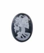 Cameo Cabochon Flatback Oval 25x18 Female Skeleton Gothic Resin Skull - $3.97 CAD
