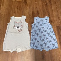 C&amp;A Baby Boys One Piece Sleeveless Romper Set Palm Tree Tiger Casual Size 18-24M - £13.95 GBP