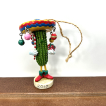 Christmas Mexico Cactus Tree Sombrero Hat Figurine Ornament Holiday Decor - $11.95