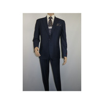 Men Suit BERLUSCONI Turkey 100% Soft Italian Wool Super 180's #Ber28 Navy Blue image 2