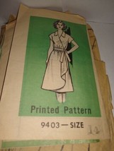Vintage Mail Order Sewing Pattern 9403 Size 14 Dress with tie belt Uncut - $15.00