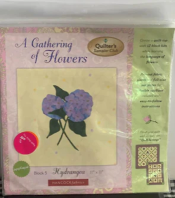 Hancock Fabrics A Gathering of Flowers block 5 Hydrangea quilt kit - New - $10.14